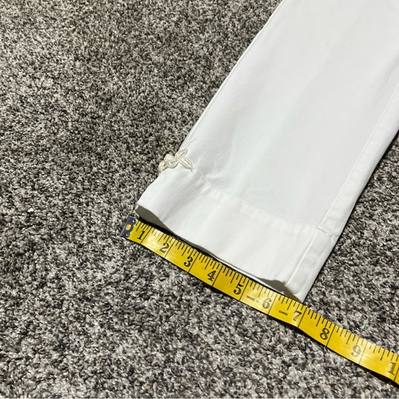 Soft Surroundings Womens Slim/Crop Capri Pants M Pull On Brightside White Note - Picture 3 of 14